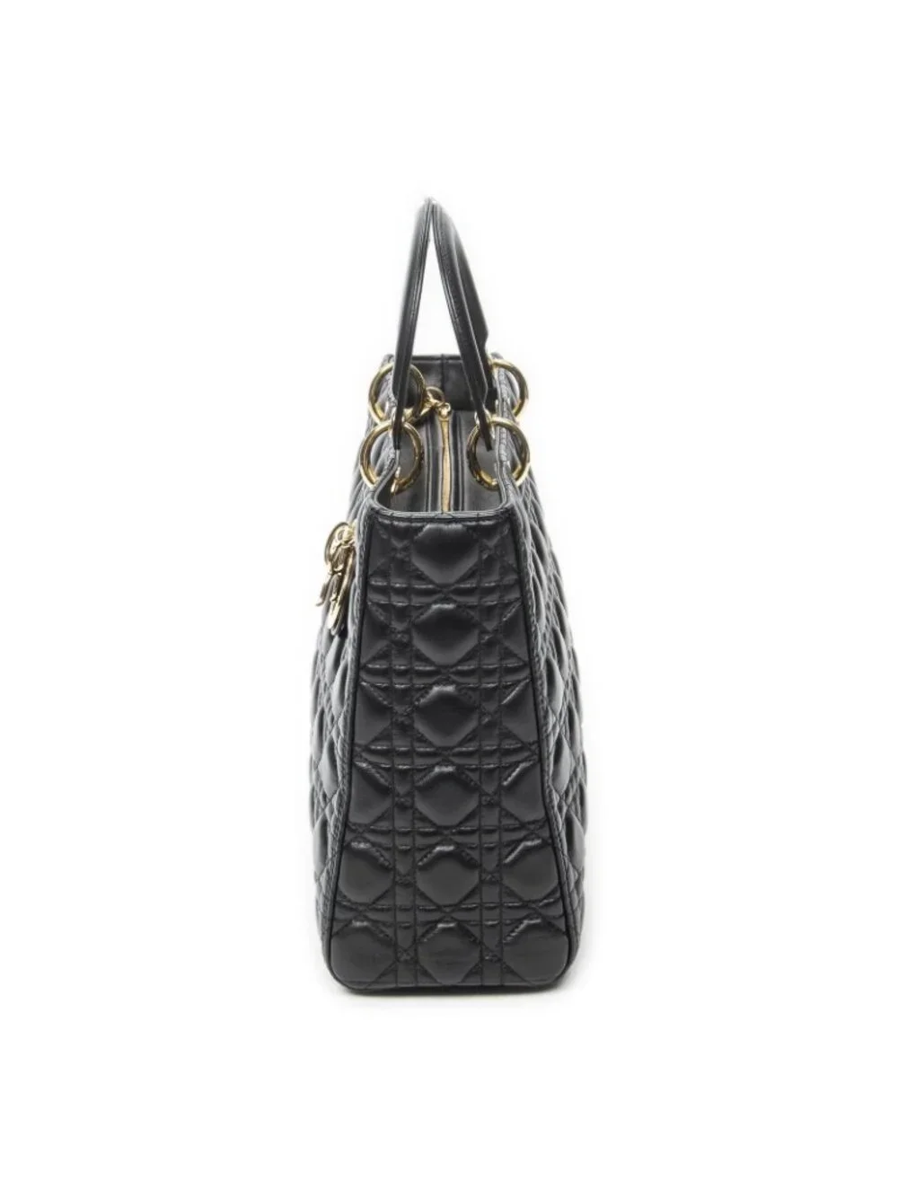 Dior Large Lady Dior Zip Black Canada Lambskin Leather Handbag - Picture 3 of 10